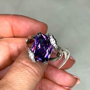 Purple and silver ring size 10